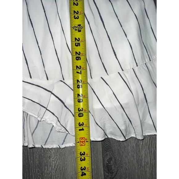Abercrombie & Fitch White/Grey Y2K Wrap Dress Medium A004460 - Picture 8 of 10
